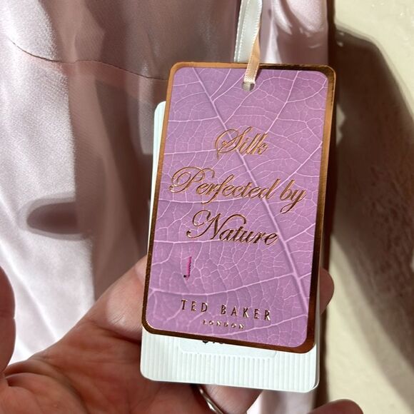 Ted baker London leiaa dusky pink 100% silk cami mesh sheer fairy ballerina - Picture 5 of 9